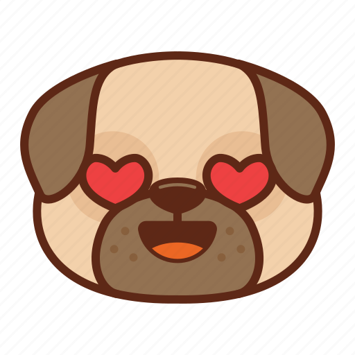 Animal, cute, dog, emoji, emoticon, love, pet icon - Download on Iconfinder