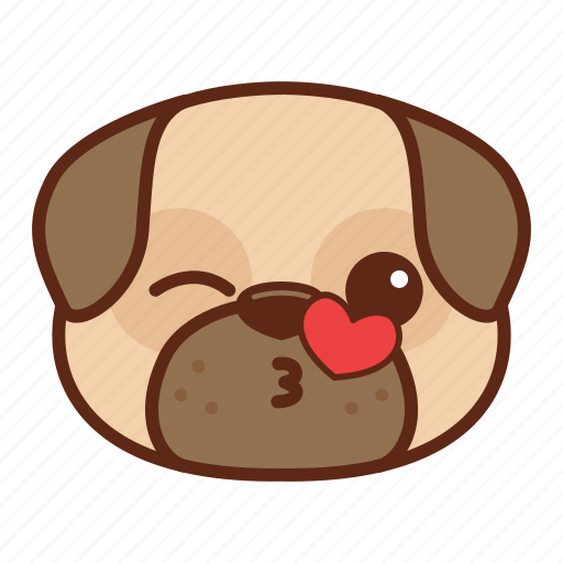 Animal, cute, dog, emoji, emoticon, kiss, pet icon - Download on Iconfinder