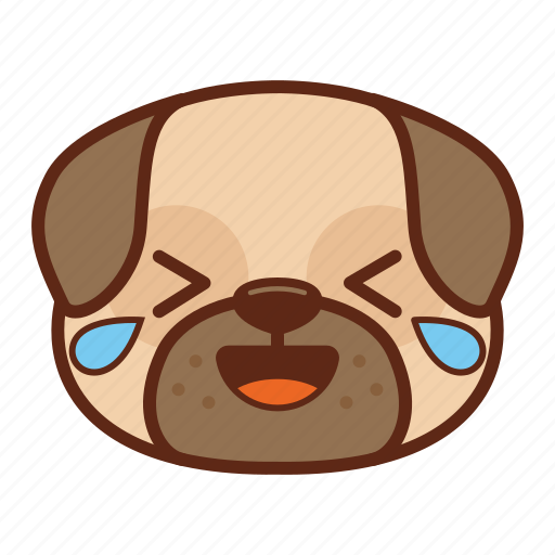 Animal, cute, dog, emoji, emoticon, hard, laugh icon - Download on Iconfinder