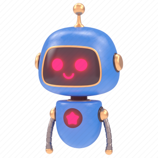 Cute, bot, emoticon, robots, artificial, intelligence, robot 3D illustration - Download on Iconfinder