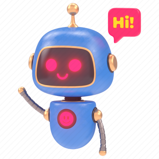 Cute, bot, emoticon, smiley, artificial, avatar, robot 3D illustration - Download on Iconfinder