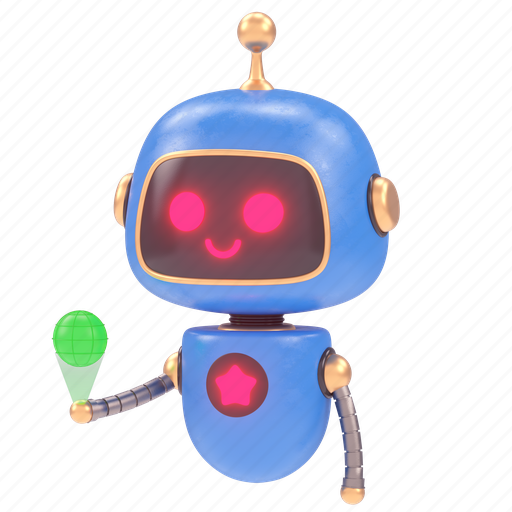 Cute, bot, robot, emoticon, robots, artificial, intelligence 3D illustration - Download on Iconfinder