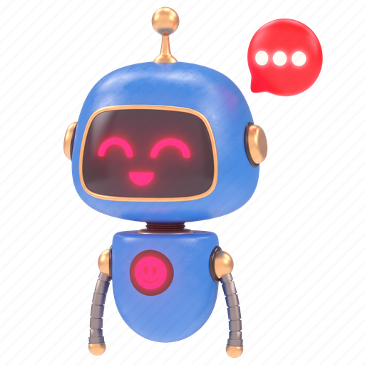 Cute, bot, robot, emoticon, robots, artificial, intelligence 3D illustration - Download on Iconfinder