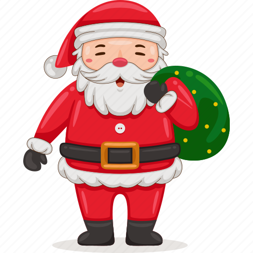 Santa, claus, vector, cartoon, character, merry, happy icon - Download on Iconfinder