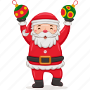 santa, claus, vector, cartoon, character, merry, christmas, holiday, decoration