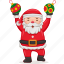 santa, claus, vector, cartoon, character, merry, christmas, holiday, decoration 