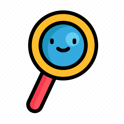 Cute, education, magnifier, school icon - Download on Iconfinder