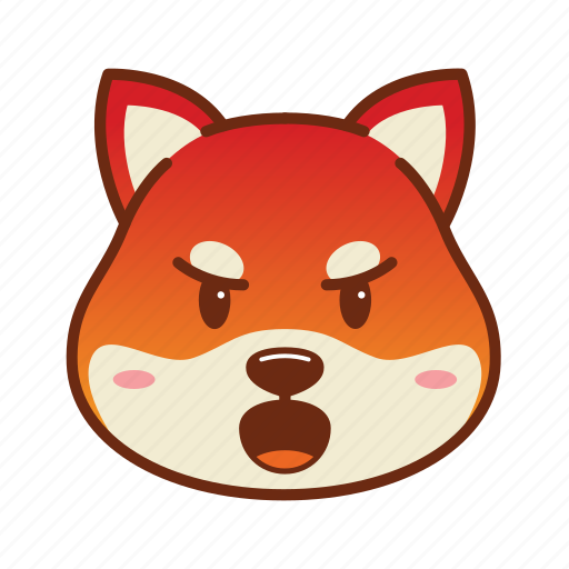 Angry, animal, dog, emoji, kawaii, pet, shiba icon - Download on Iconfinder