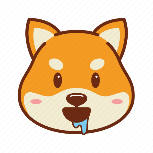 Animal, dog, drool, emoji, kawaii, pet, shiba icon - Download on Iconfinder