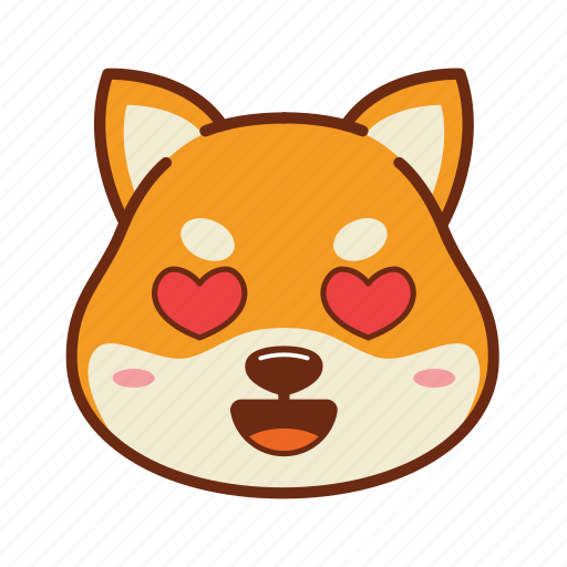 Animal, dog, emoji, kawaii, love, pet, shiba icon - Download on Iconfinder