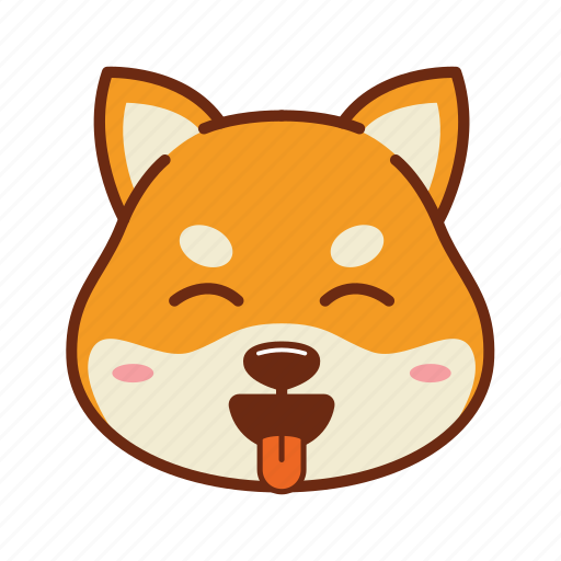 Animal, dog, emoji, kawaii, pet, shiba, tongue icon - Download on Iconfinder