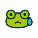 frog, emoticon, emoji, face