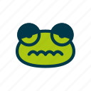 frog, amphibian, expression, emoji, smile