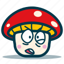 mushroom, character, emotion, cute, set, cartoon