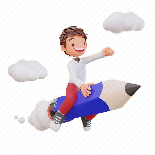 Student, cute, school, learning, education, avatar, illustration 3D illustration - Download on Iconfinder