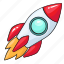 line, rocket, set, space, startup, template 