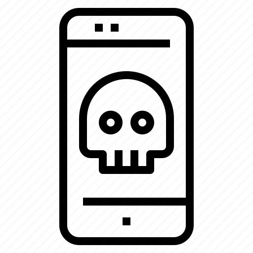Crime, danger, skull, smartphone icon - Download on Iconfinder