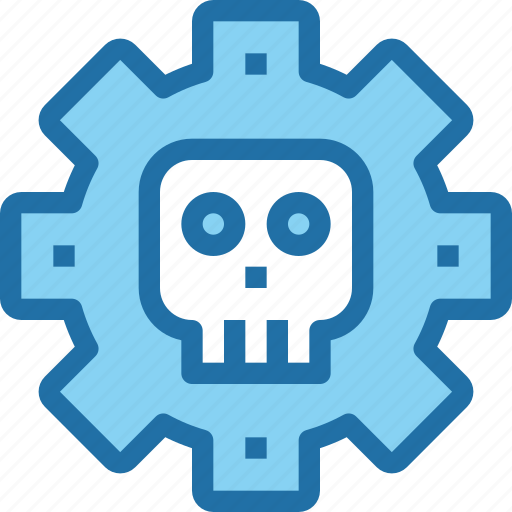 Crime, gear, hack, process, security, skull icon - Download on Iconfinder