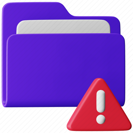 Data, alert, cyber, crime, folder, warning, storage 3D illustration - Download on Iconfinder