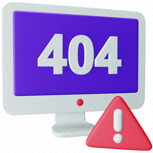 Error, cyber, crime, 404, alert, warning, page 3D illustration - Download on Iconfinder