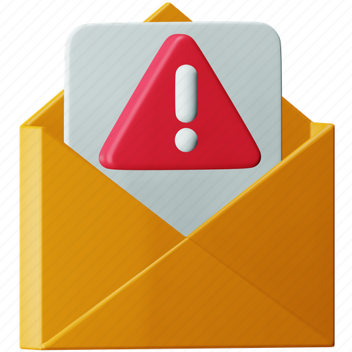 Spam, alert, cyber, crime, message, email, exclamation 3D illustration - Download on Iconfinder