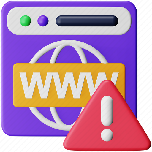 Warning, cyber, crime, internet, website, exclamation, alert 3D illustration - Download on Iconfinder