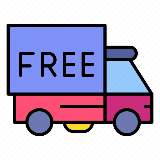 Free, delivery, shipping, truck, transportation, vehicle icon - Download on Iconfinder