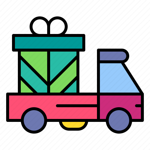 Delivery, truck, van, gift, shipping, box icon - Download on Iconfinder