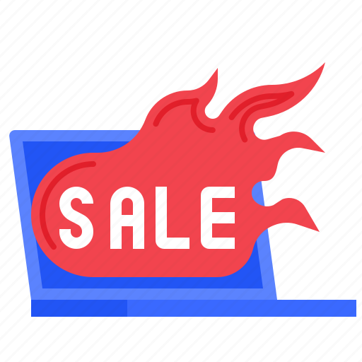 Hot, deal, shopping, ecommerce, offer, sale, laptop icon - Download on Iconfinder