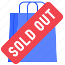 sold, out, of, stock, signaling, commerce, signboard, shopping, bag