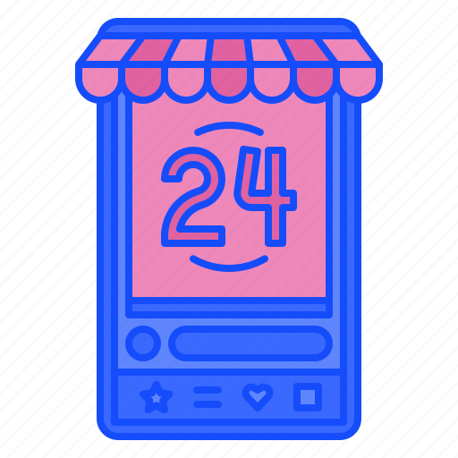 Hours, online, shop, shopping, store, smartphone icon - Download on Iconfinder