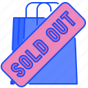 sold, out, of, stock, signaling, commerce, signboard, shopping, bag