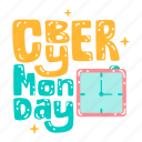 cyber monday, greeting, text, promo, time, clock, online shopping, sale