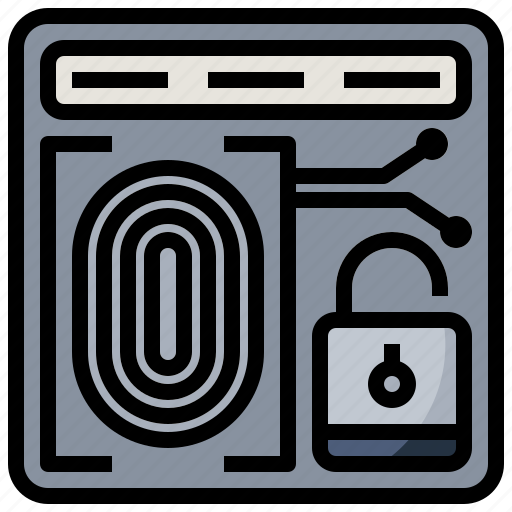 Biometric, biometrics, fingerprint, identification, password, security, system icon - Download on Iconfinder