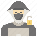 avatar, crime, hacker, laptop, security, skull, user