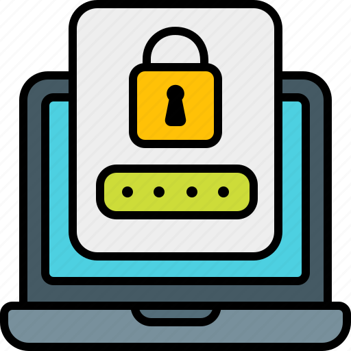 Authentication, padlock, laptop, cyber, security, digital, access icon - Download on Iconfinder