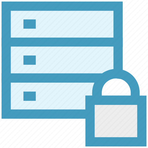 Database, hosting, lock, network, security, server icon - Download on Iconfinder