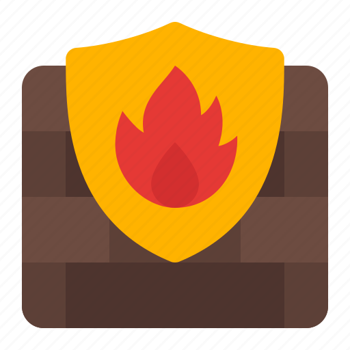 Firewall, server, internet, shield, flame, security system, fire icon - Download on Iconfinder
