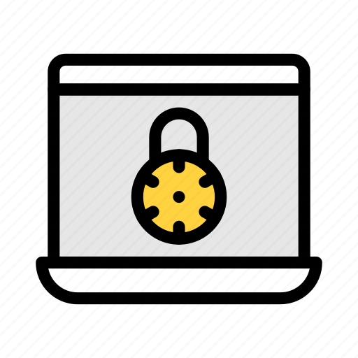 Lock, private, cyber, security, laptop icon - Download on Iconfinder