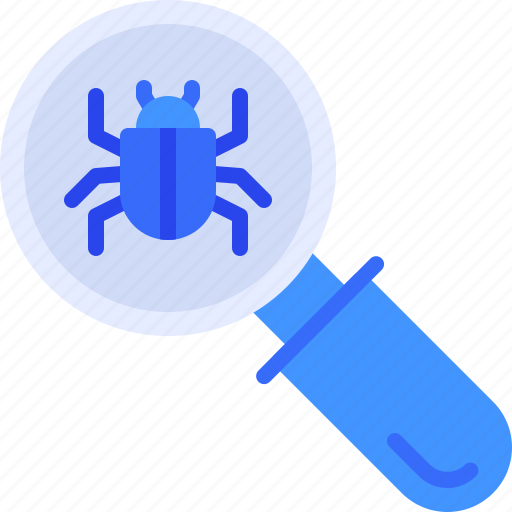 Bug, magnifier, malware, search, virus icon - Download on Iconfinder