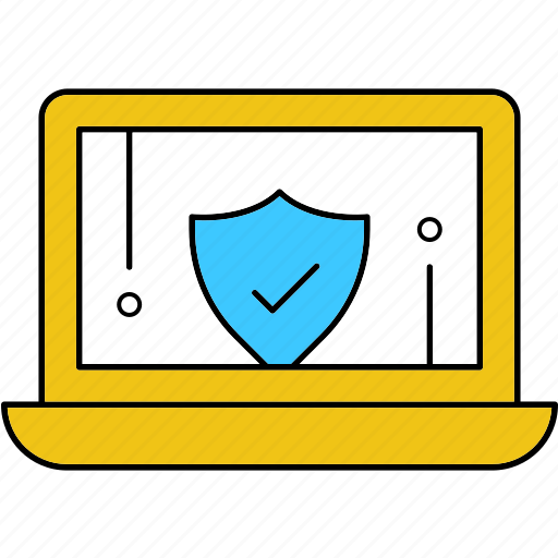 Cyber, laptop, protection, security, shield icon - Download on Iconfinder