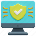 computer, shield, protection, cyber, security, digital, secure, 3d 