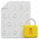 encrypted, file, data, cyber, security, digital, padlock, 3d 