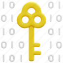 encryption, key, data, cyber, security, digital, encrypt, 3d 