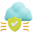 cloud, shield, protection, cyber, security, secure, digital, 3d 
