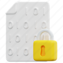 encrypted, file, data, cyber, security, padlock, digital, 3d 