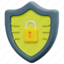shield, padlock, lock, cyber, security, secure, digital, 3d 