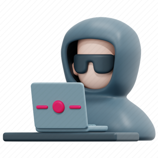 Hacker, user, crime, cyber, security, attack, digital 3D illustration - Download on Iconfinder