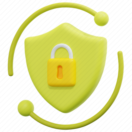 Security, system, shield, cyber, padlock, lock, digital 3D illustration - Download on Iconfinder