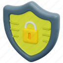 shield, padlock, lock, cyber, digital, security, secure, 3d 